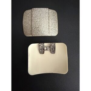 Vintage Shoe Clips Silver Glitter Plastic Rectangular MCM 2pc